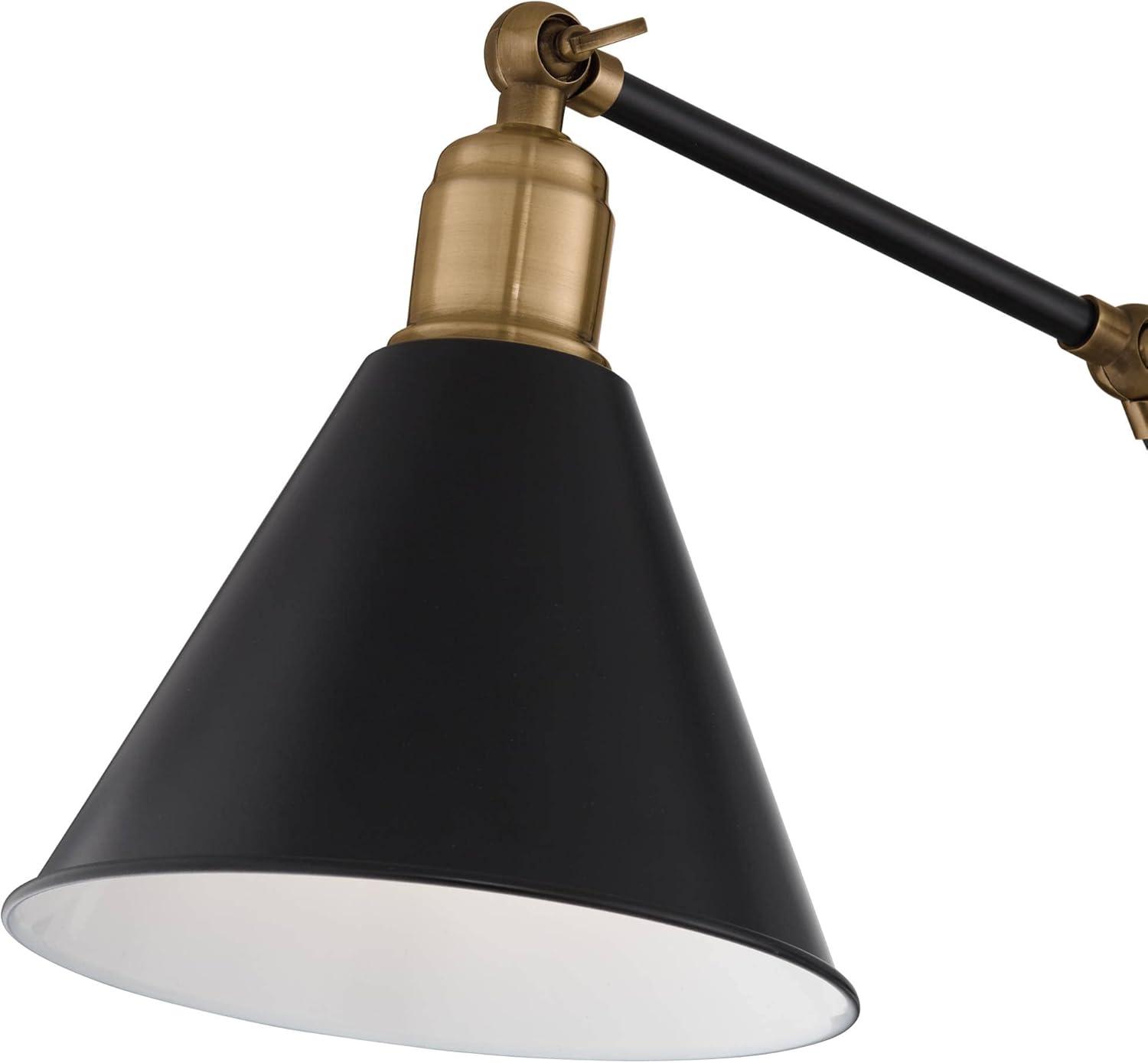 Wray Black and Brass Adjustable Wall Lamps Set of 2