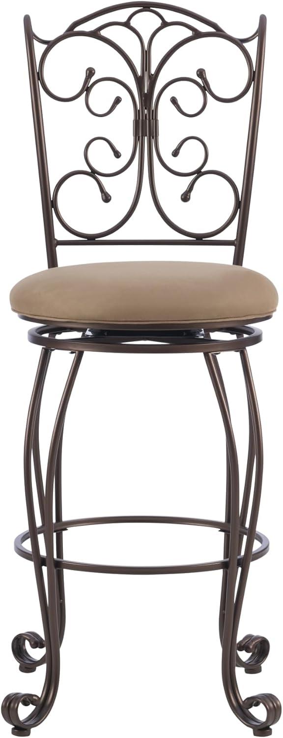 Linon Bar Stool with Swivel, Light Brown