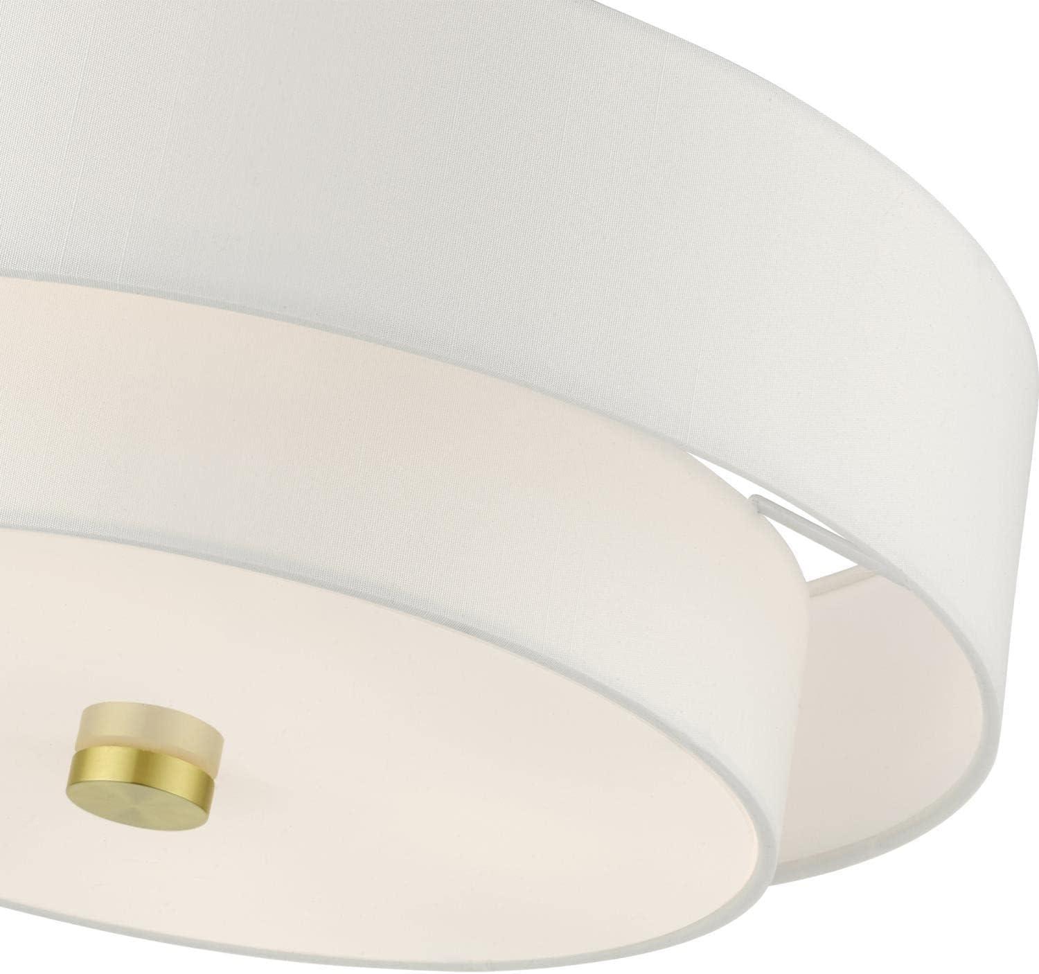 Livex Lighting Claremont 4 - Light Semi-Flush Mount in  Satin Brass