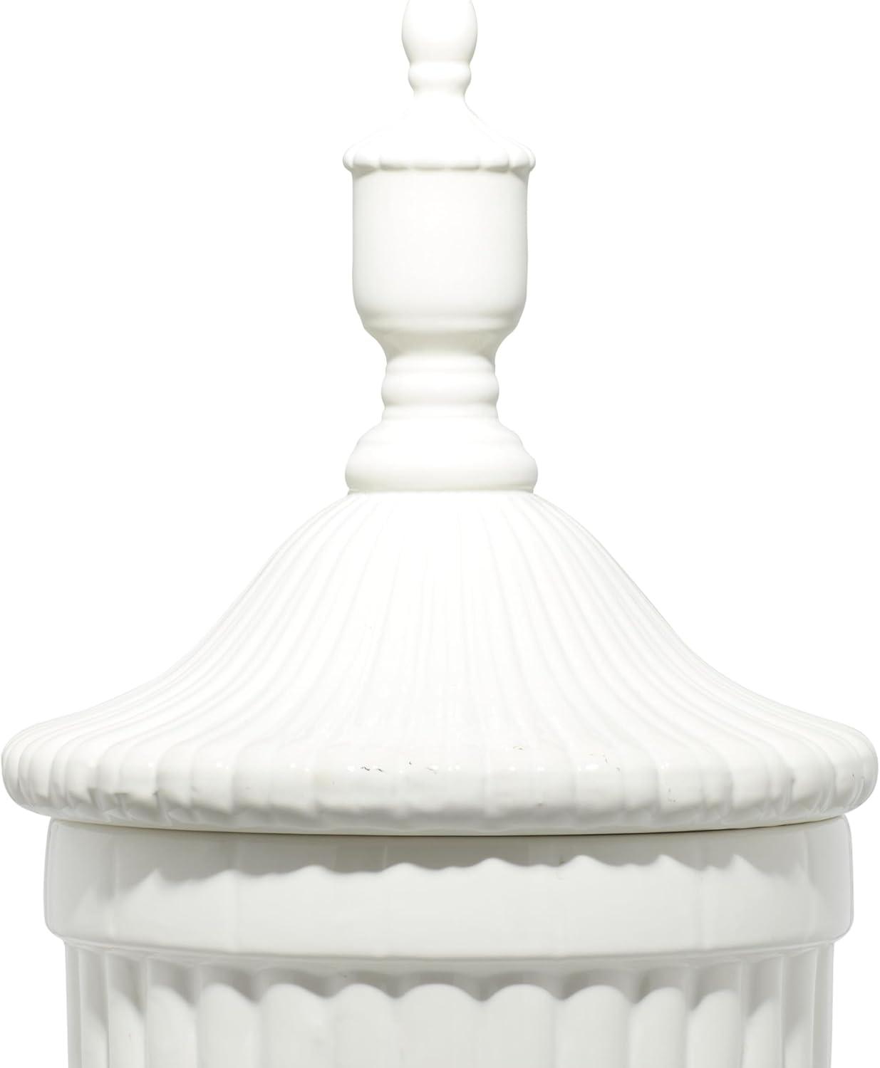 26" Modern Ceramic Urn Vase White - Olivia & May: Large Tabletop Decor, Novelty Design