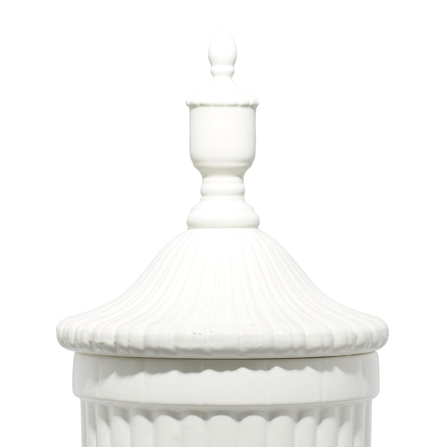 26" Modern Ceramic Urn Vase White - Olivia & May: Large Tabletop Decor, Novelty Design