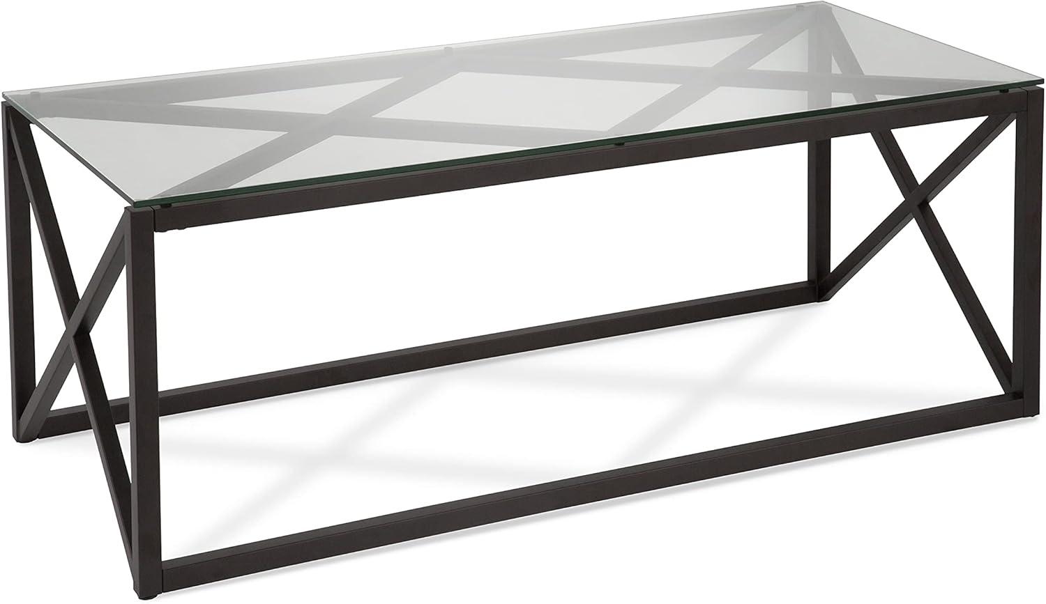 17' Metal Geometric Coffee Table in Gray - Henn&Hart