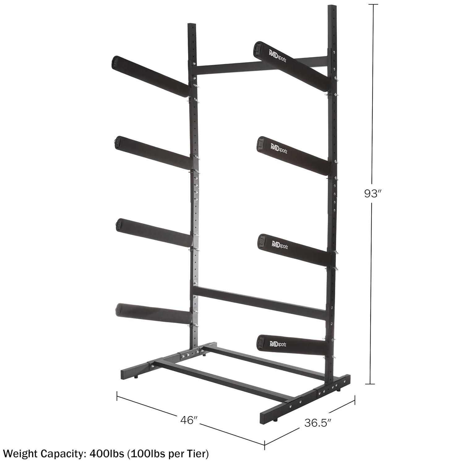Rad Sportz 4-Level Freestanding Kayak Rack, Black