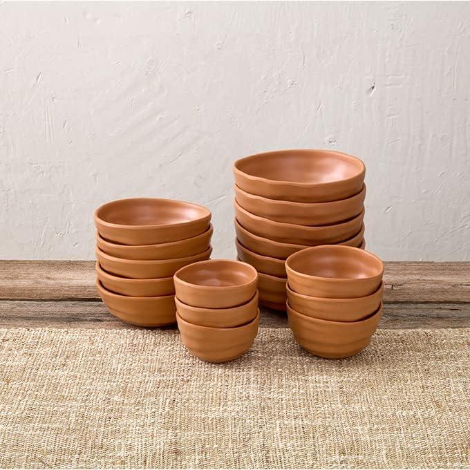 Terracotta Brown Round Melamine 6 oz Dinnerware Bowl