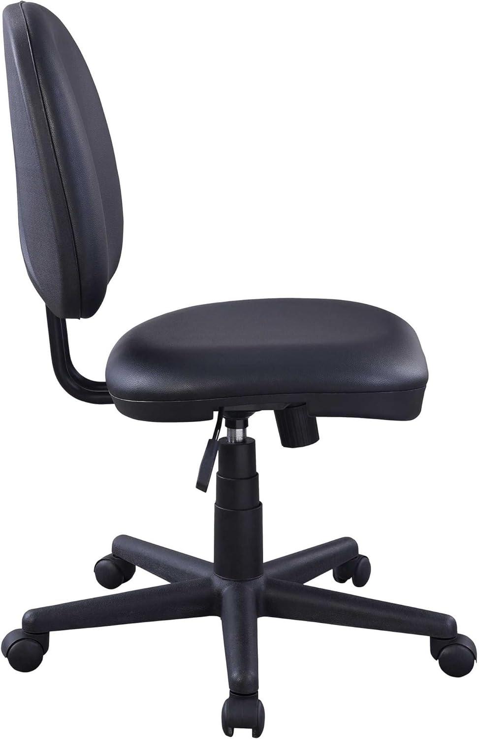 Lorell, Vinyl Task Chair, 1 Each, Black