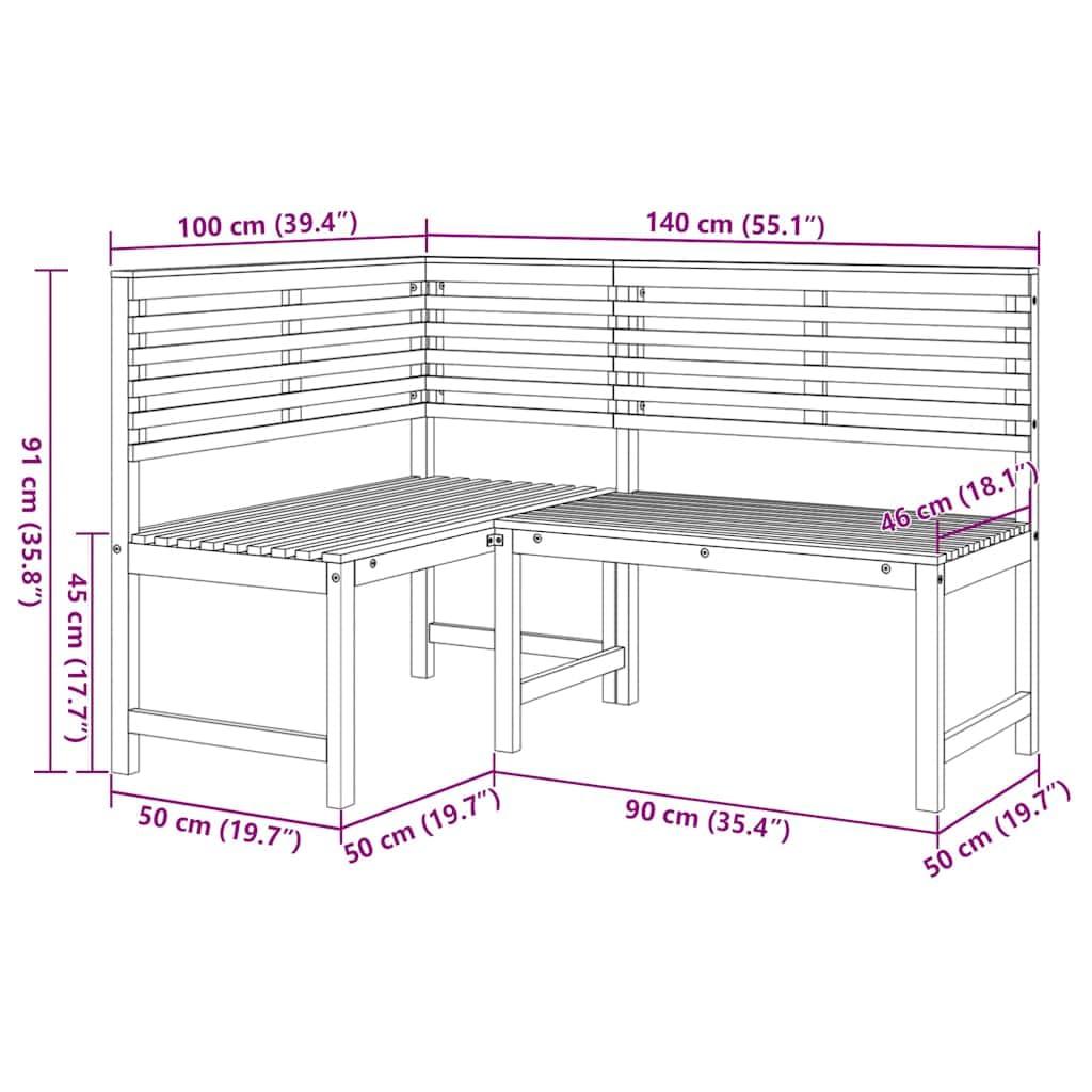 vidaXL Patio Corner Bench 55.1Inch Solid Acacia Wood