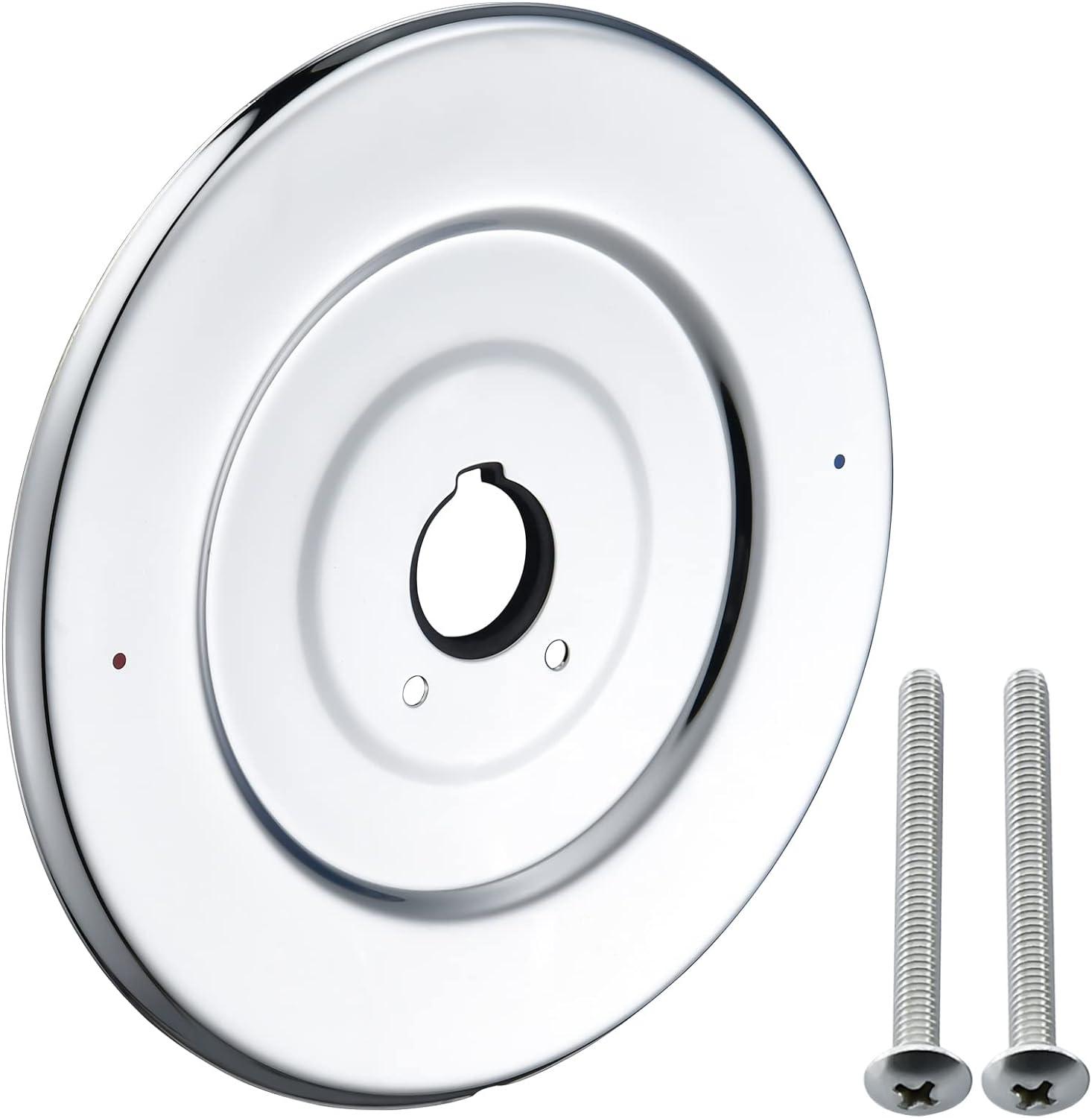 Chrome Escutcheon Plate for Single-Handle Tub and Shower Valves