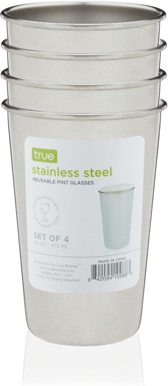 True Stainless Steel Pint Glasses
