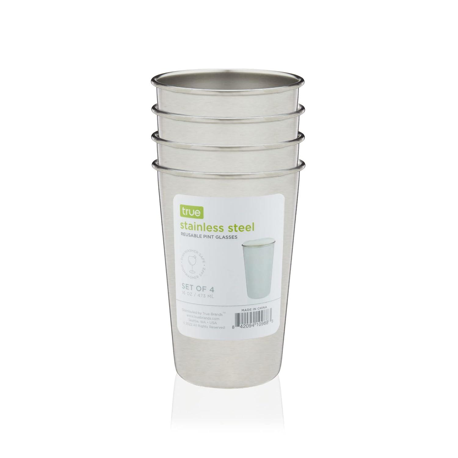 True Stainless Steel Pint Glasses