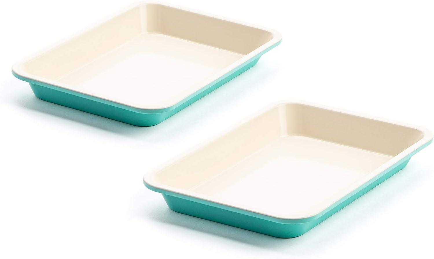 Turquoise Aluminum Nonstick Toaster Oven Cookie Sheet Set