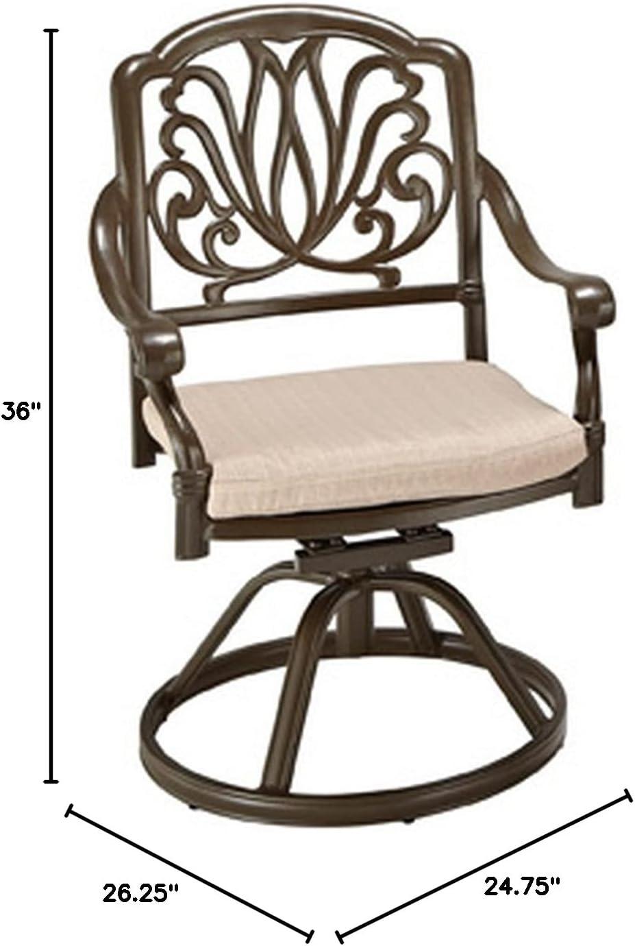 Homestyles Capri Aluminum Outdoor Swivel Rocking Chair in Taupe