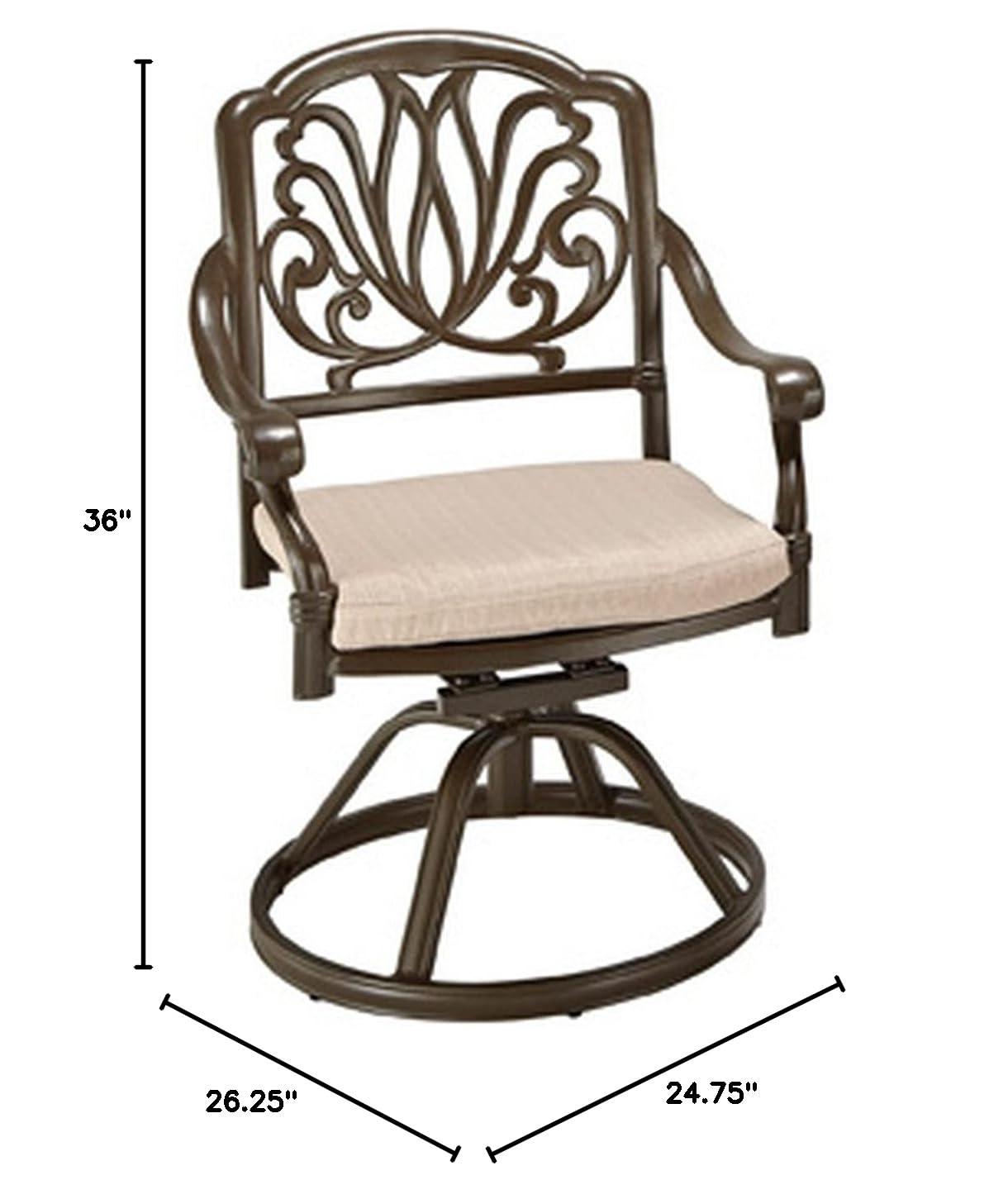 Homestyles Capri Aluminum Outdoor Swivel Rocking Chair in Taupe