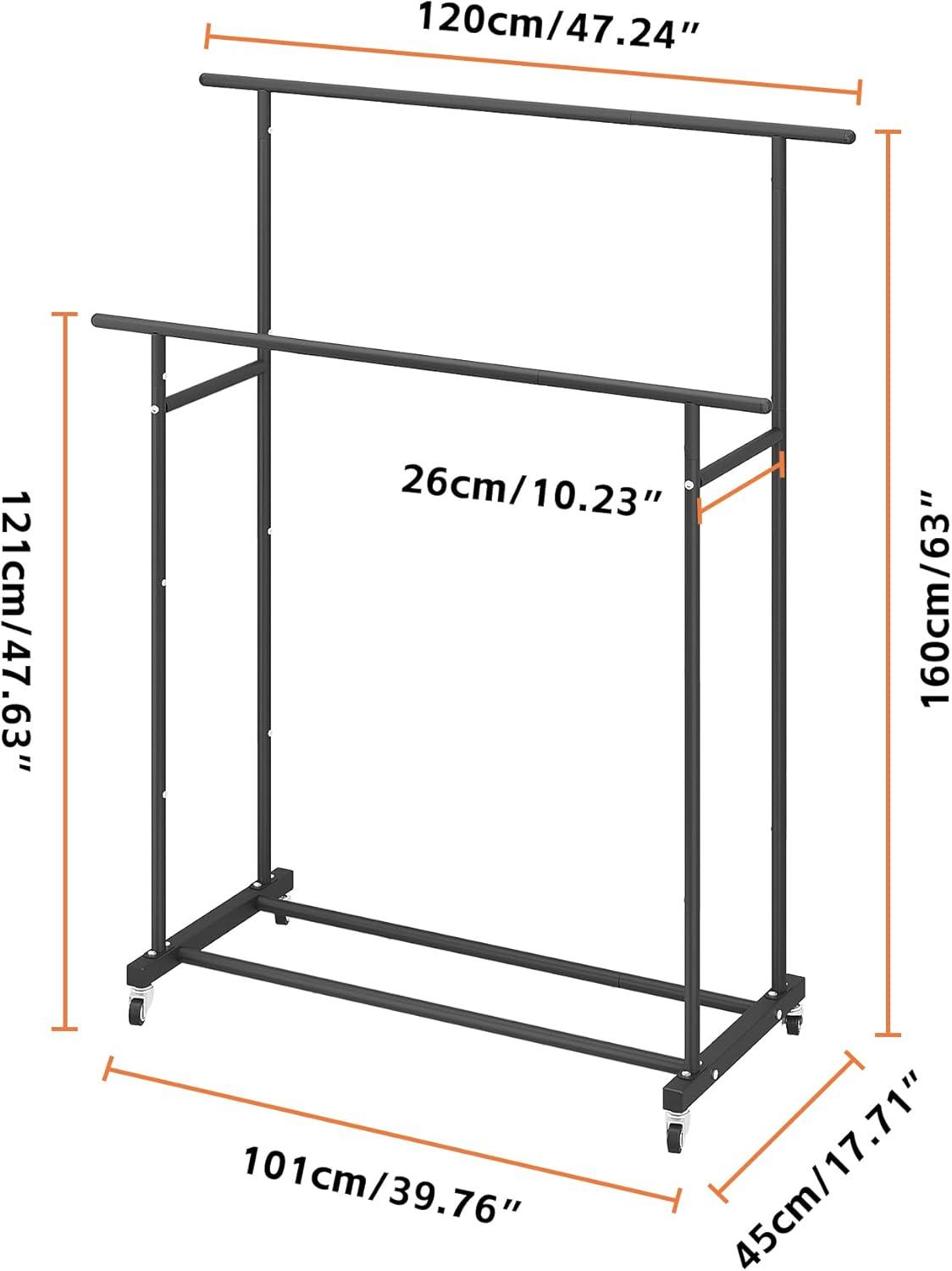 Portable Rolling Clothes Rack - 3 Tier