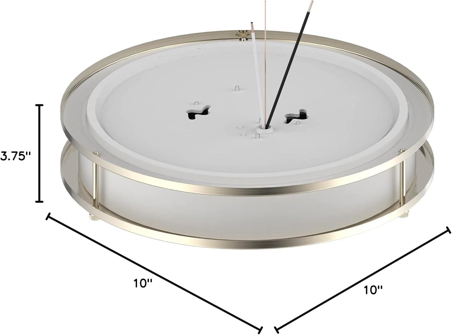 DYMOND 10" LED Ceiling Light Flush Mount Dimmable Brushed Nickel Double Ring