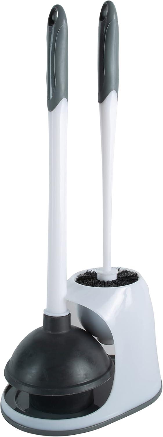 Bath Bliss 2-in-1 Bowl Brush & Plunger White