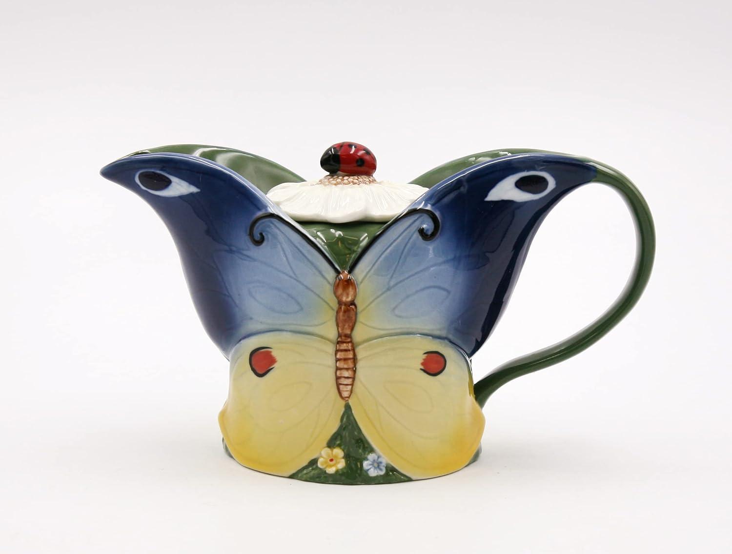 Kevins Gift Shoppe Ceramic Magic Butterfly Teapot