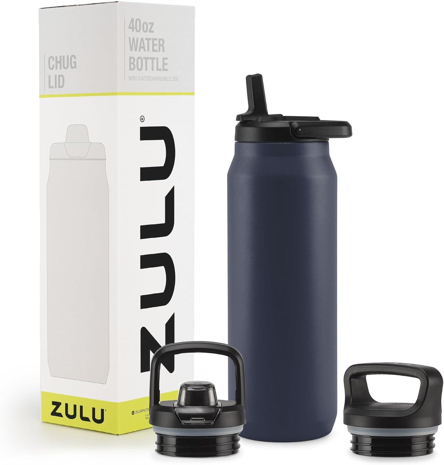Zulu Base 40oz Stainless Steel Water Bottle - Navy Blue