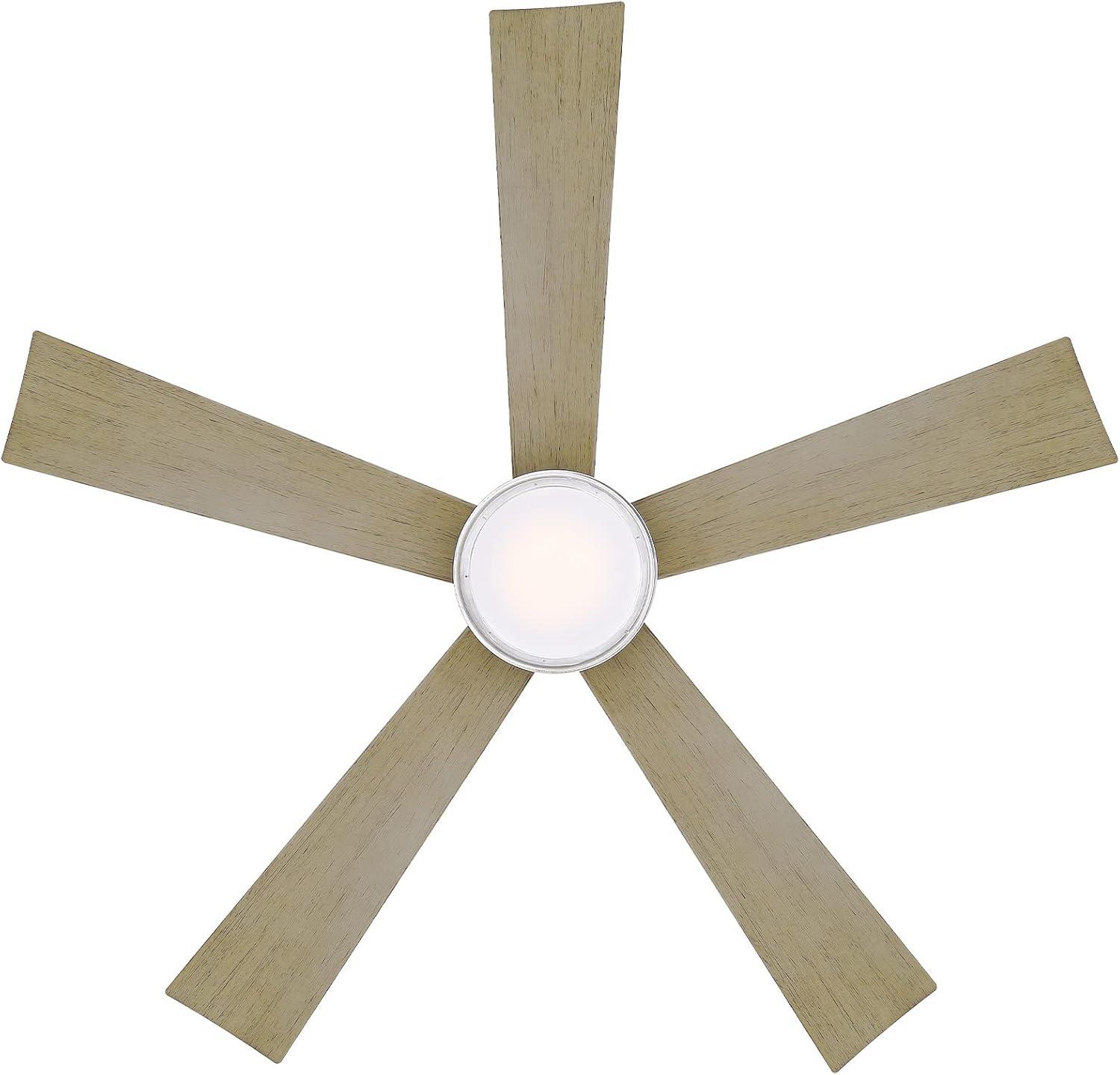Wynd 5 - Blade Outdoor /Indoor Smart Ceiling Fan with Remote Control and LED Light Kit Included