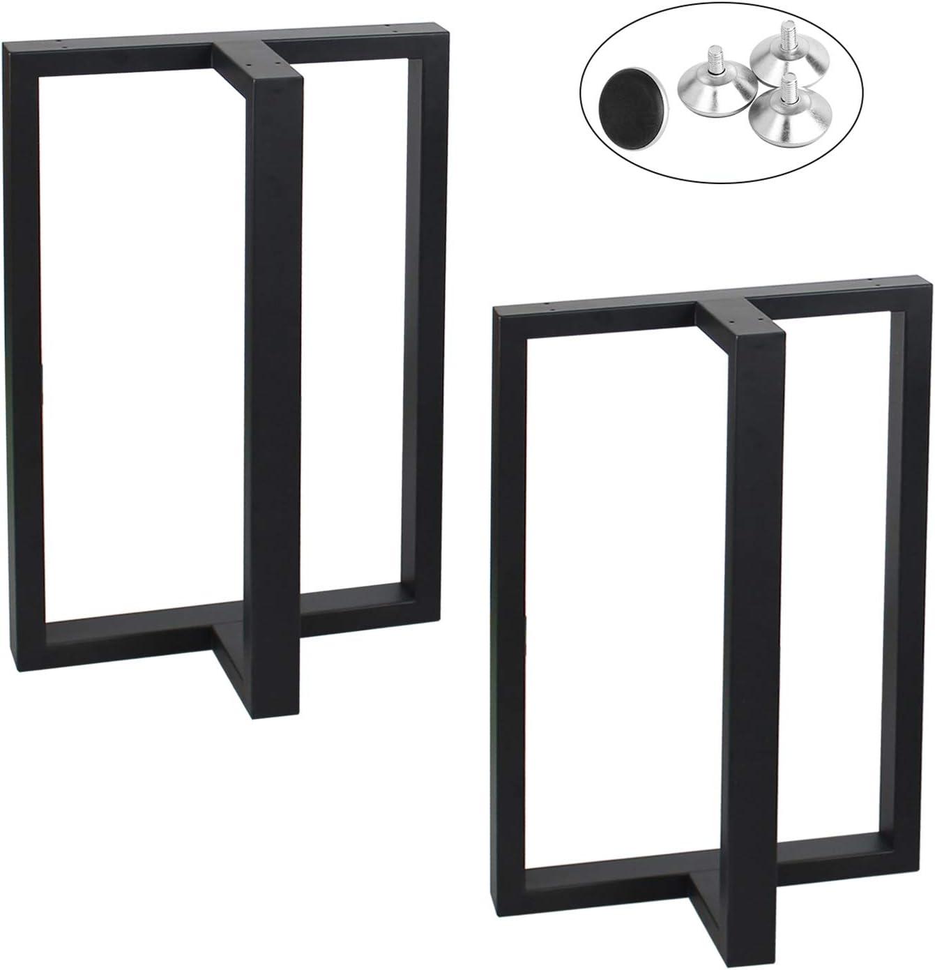 28'' Black Metal T-Shape Table Legs, Set of 2