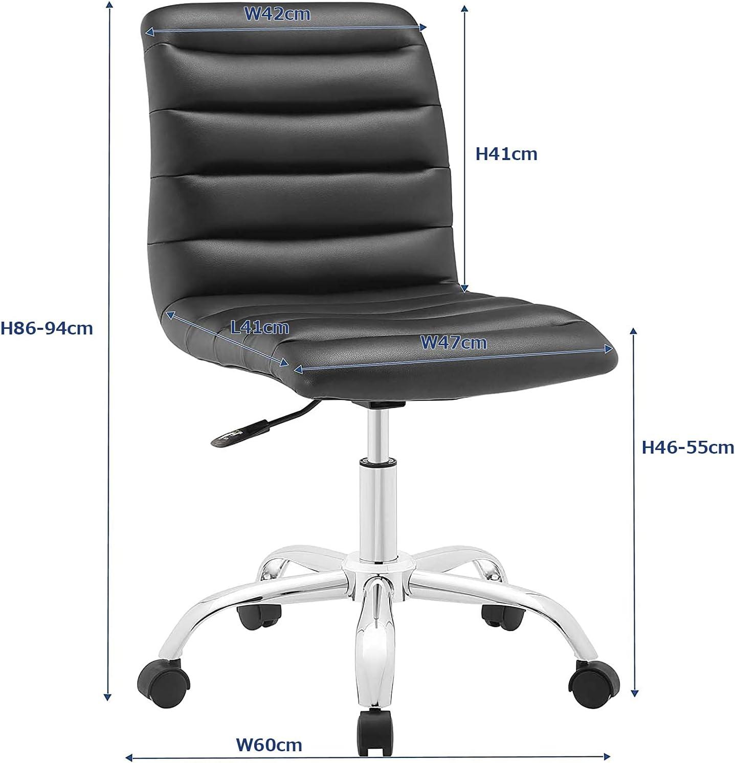 Ripple Armless Mid Back Vinyl Office Chair by Modway