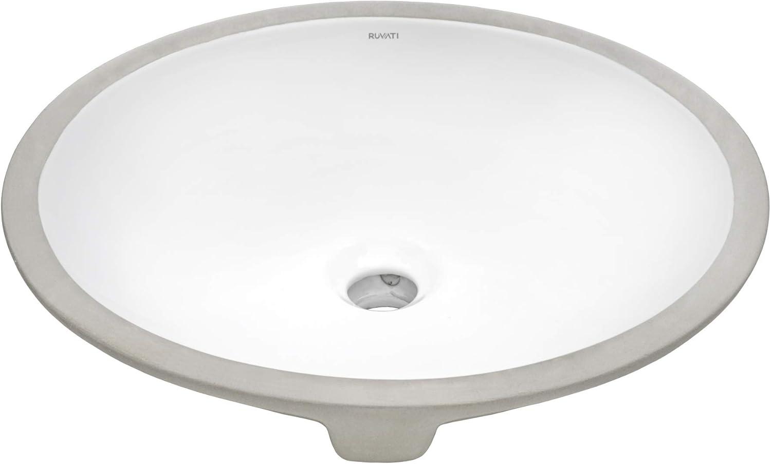 Novatto 19.5'' White Porcelain Oval Bathroom Sink with Overflow