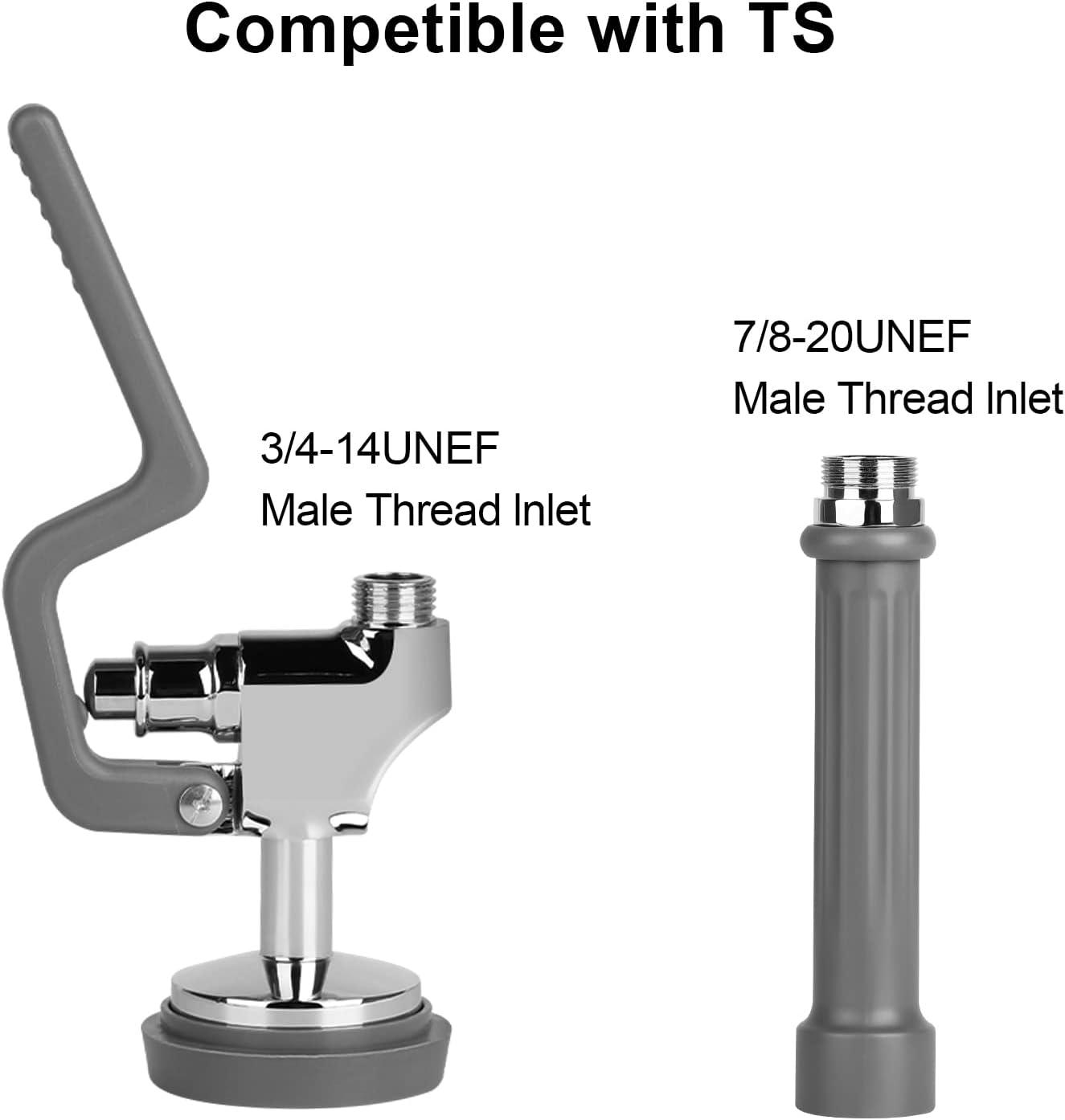 KWODE Pre-rinse Spray Valve Head for All Commercial Kitchen Sink Faucet, High Pressure Dish Sprayer Nozzle with Hand Grip Assembly Replacement Kit for Restaurant Industrial Faucets Black