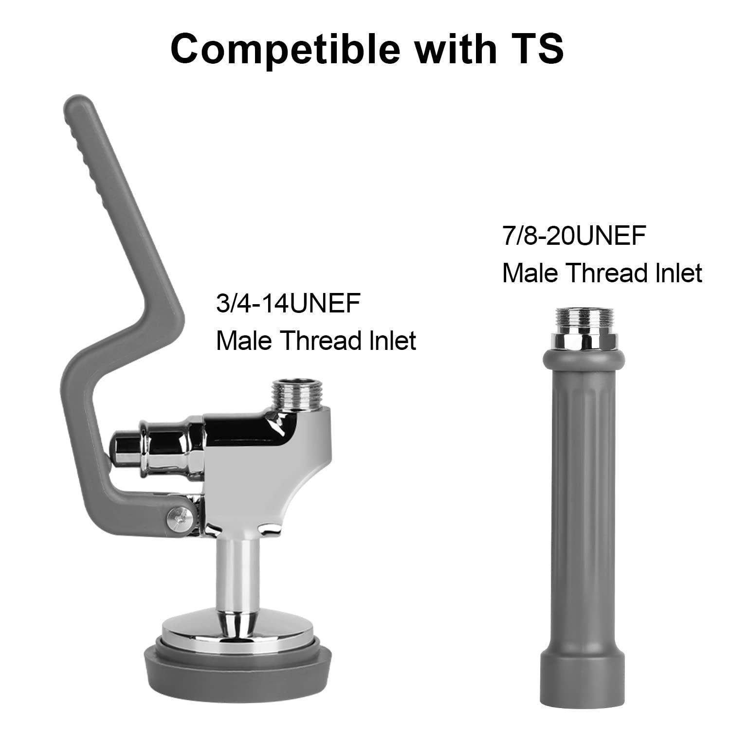 KWODE Pre-rinse Spray Valve Head for All Commercial Kitchen Sink Faucet, High Pressure Dish Sprayer Nozzle with Hand Grip Assembly Replacement Kit for Restaurant Industrial Faucets Black