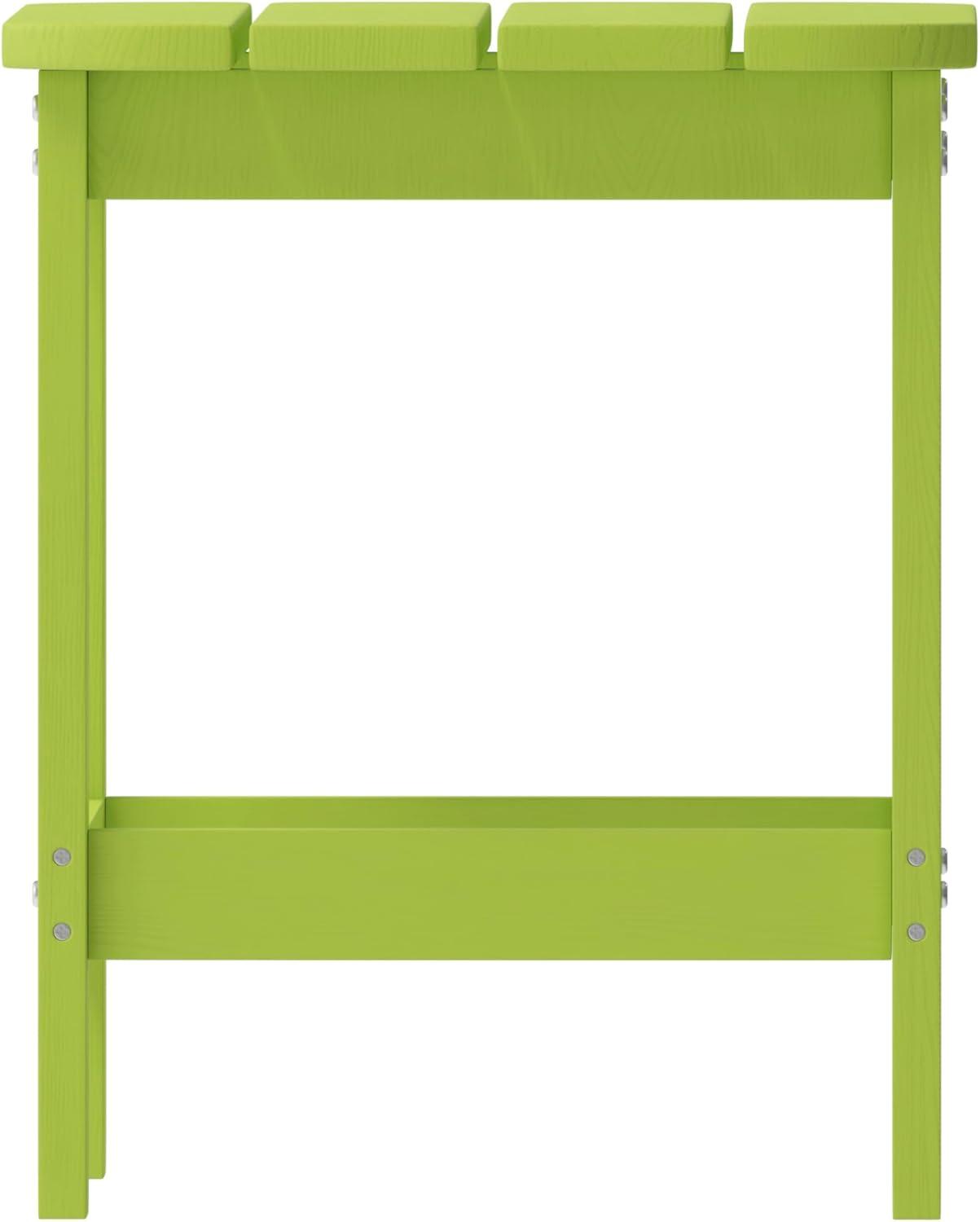 Flash Furniture Charlestown Tiered Commercial Poly Resin Adirondack Side Table - Lime Green - All-Weather - Indoor/Outdoor