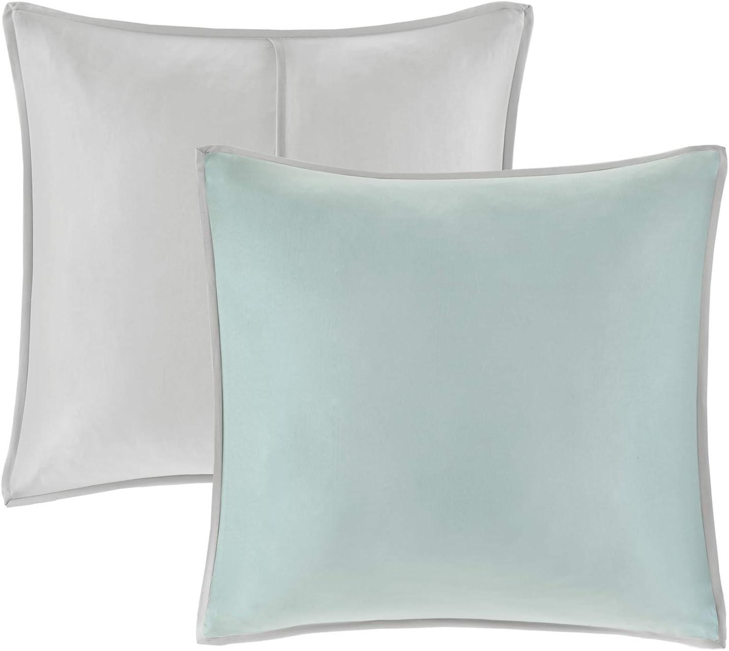 Seafoam and Gray Queen Microfiber 8-Piece Comforter Set