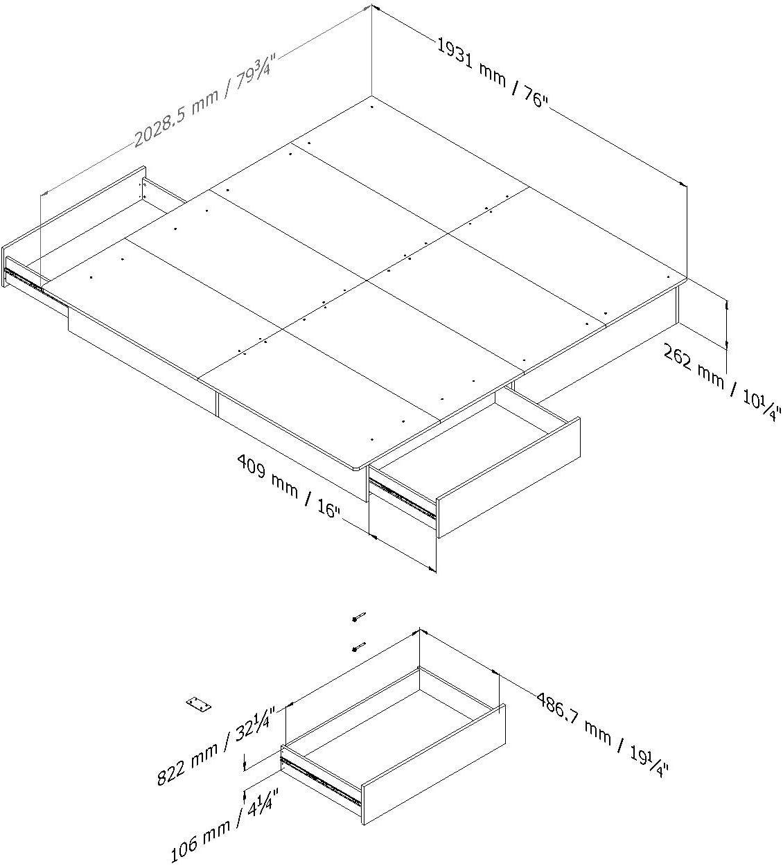 Step One King Storage Platform Bed