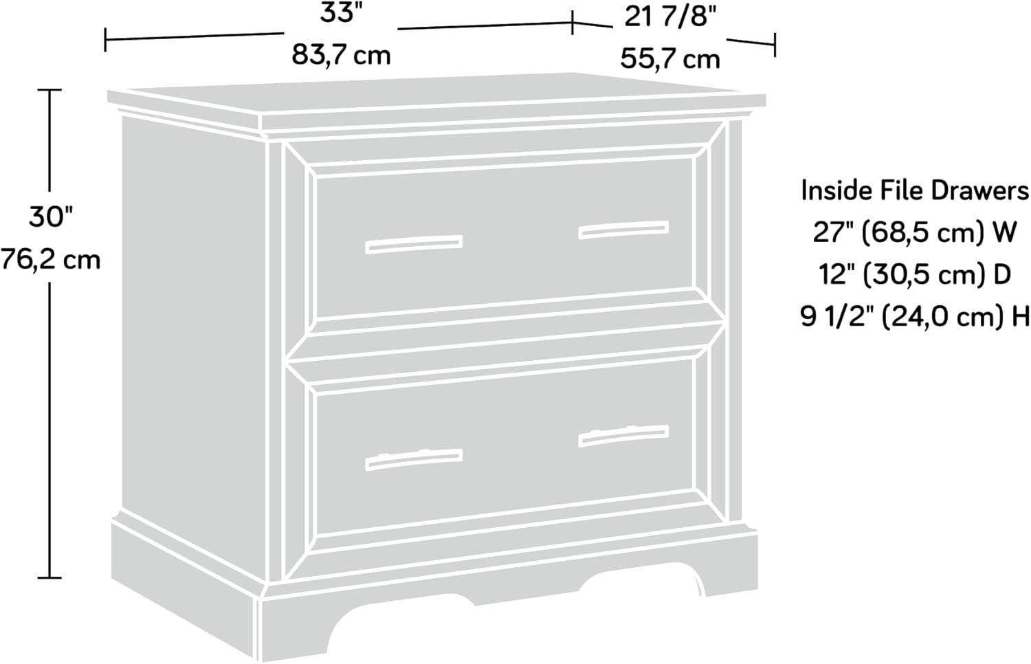 Winter Oak 2-Drawer Lateral File Cabinet with Black Accents