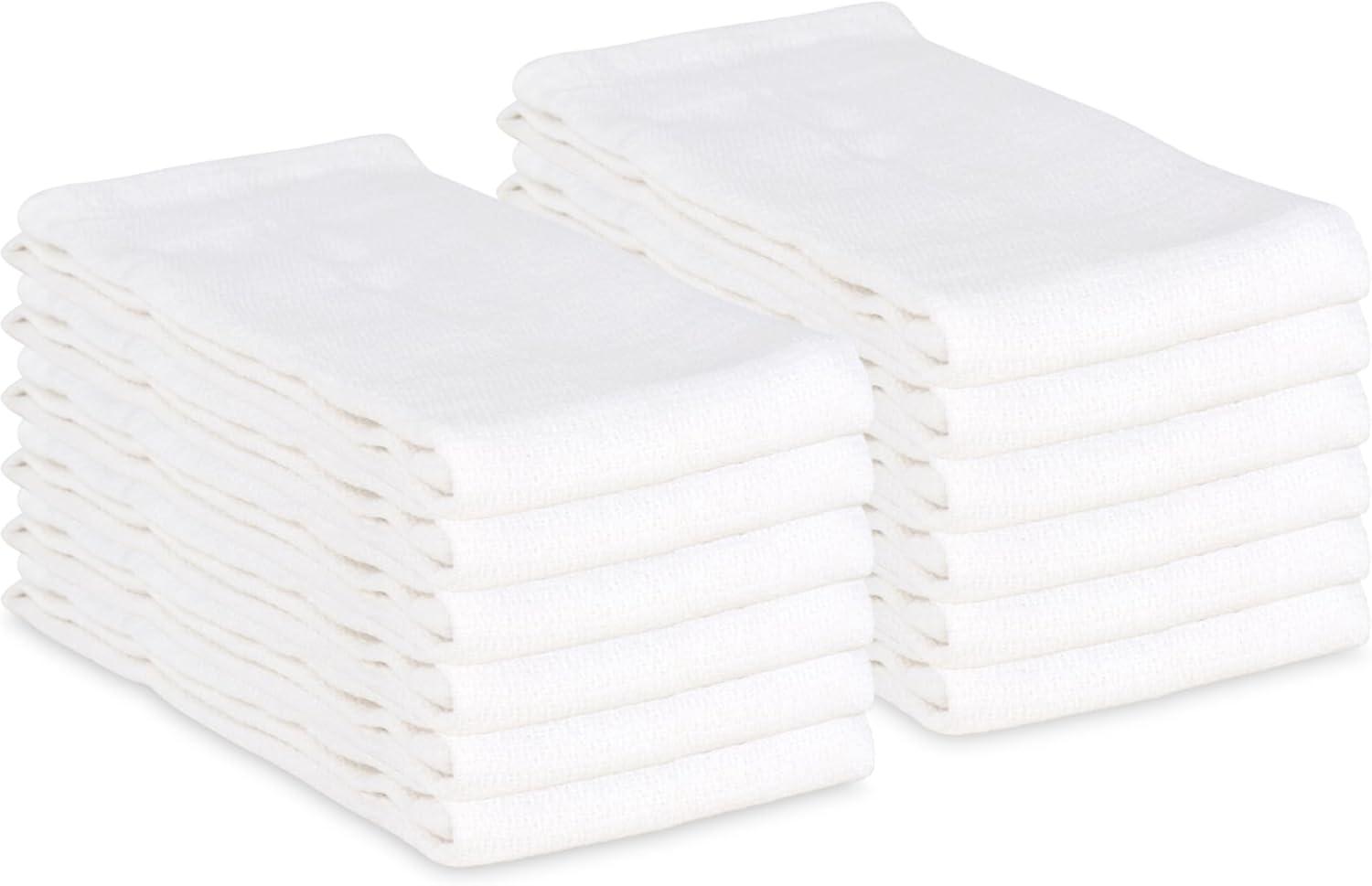 Huck Cotton Cleaning Towels 16x26 White (12/Pack)