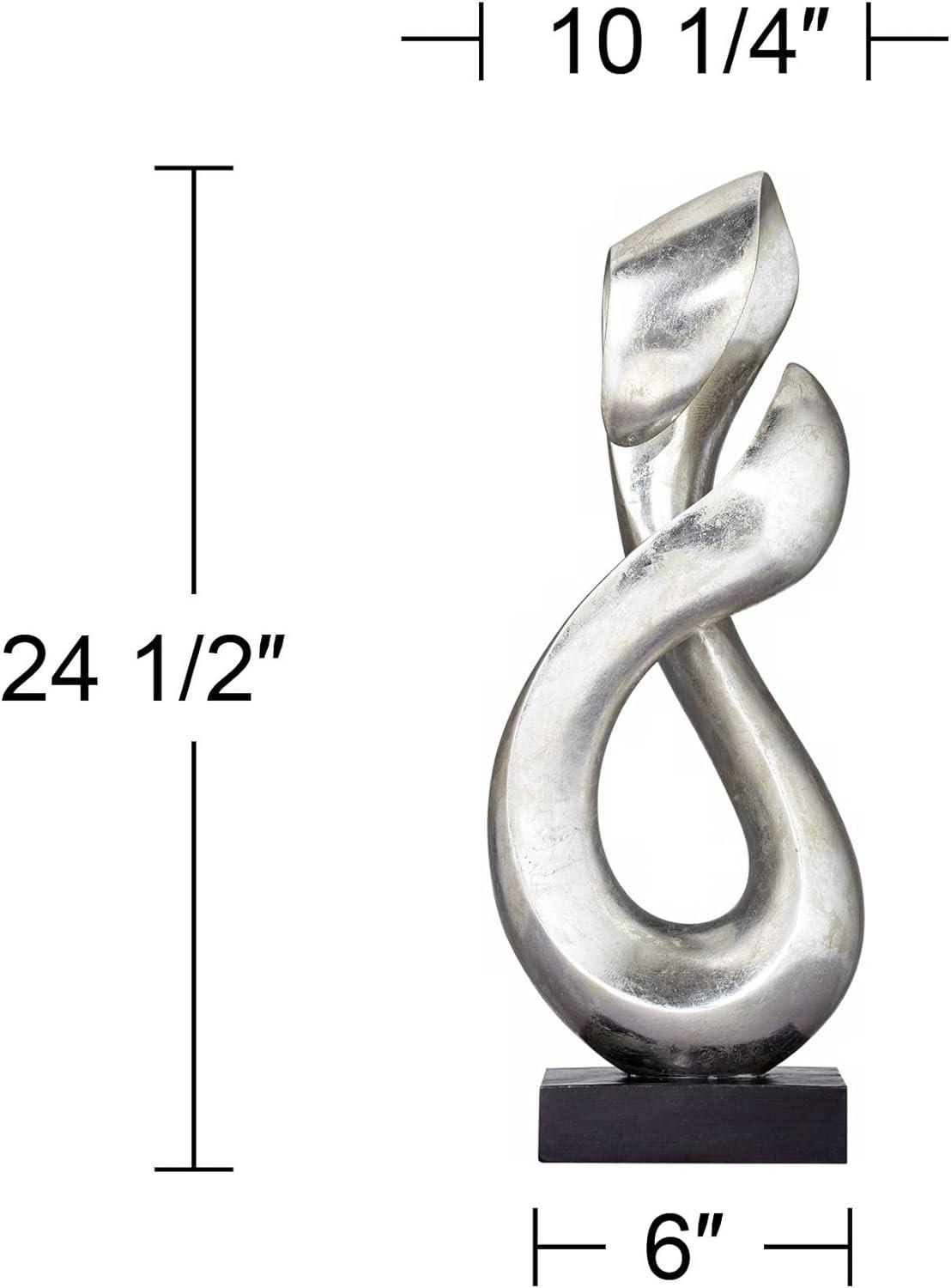 Studio 55D Open Infinity 24 1/2" High Silver Finish Modern Sculpture