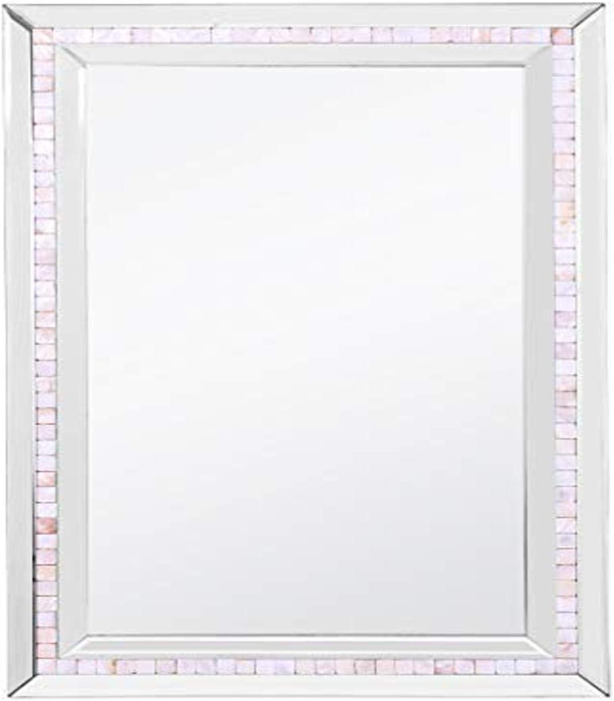 Rectangular Silver Mosaic Tiled Bathroom Vanity Mirror