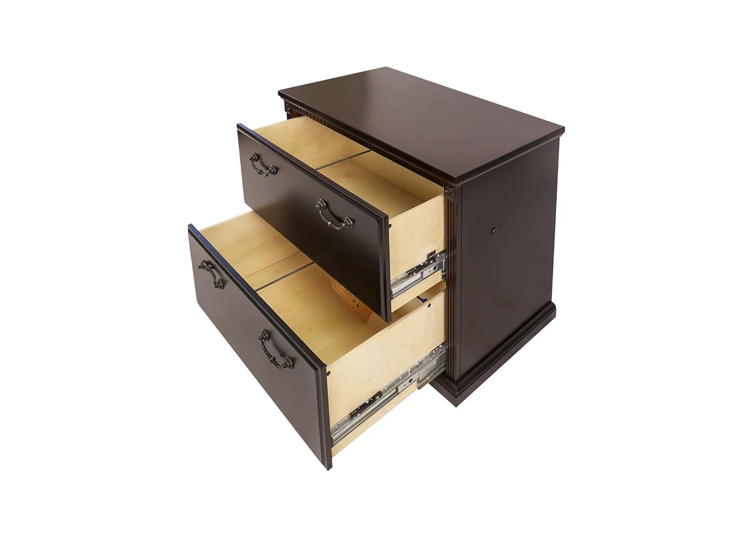 Huntington Two Wood Drawer Lateral File Cabinet Office Storage File Cherry