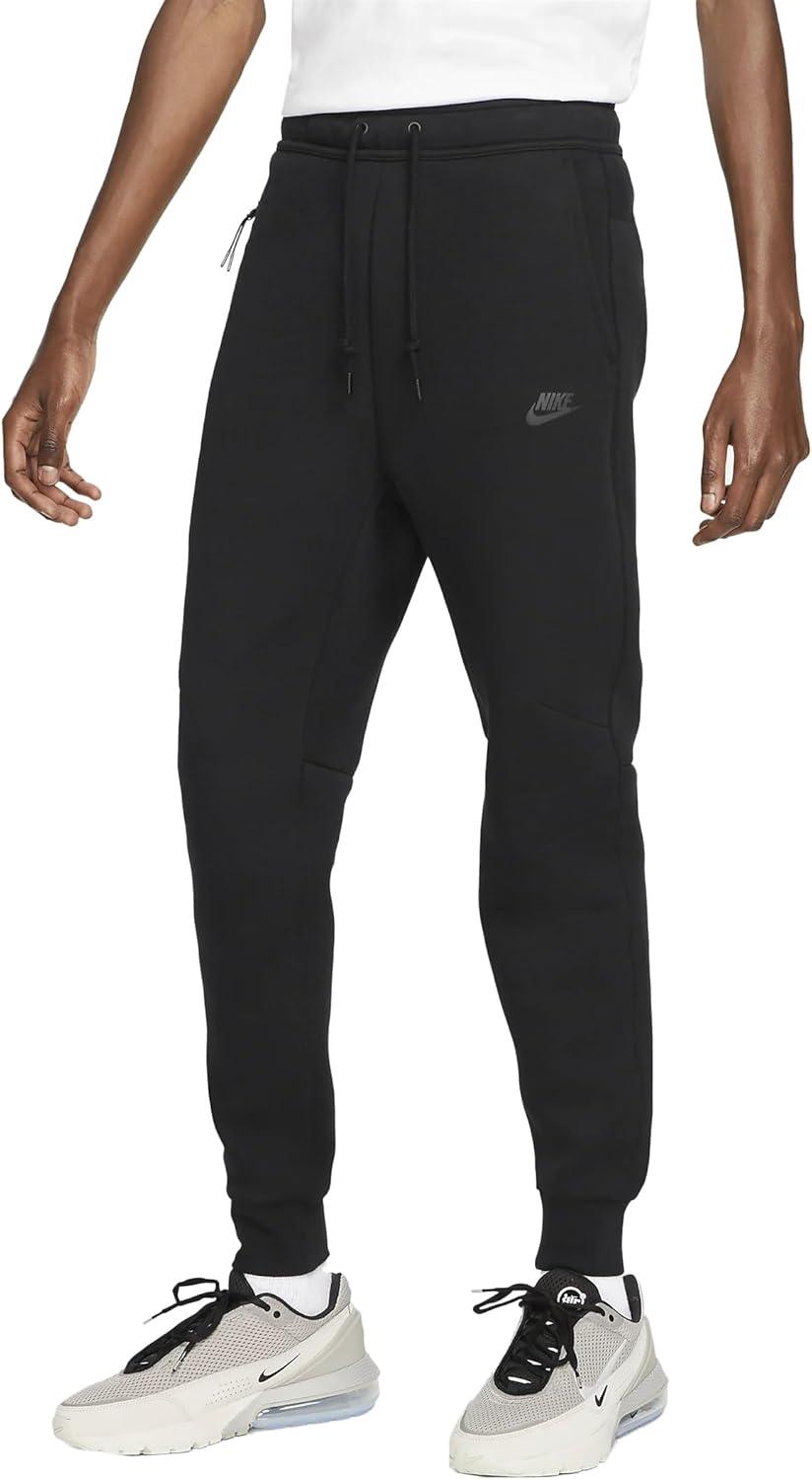 Noir Cotton Blend Ankle Training Joggers with Zipper Pocket