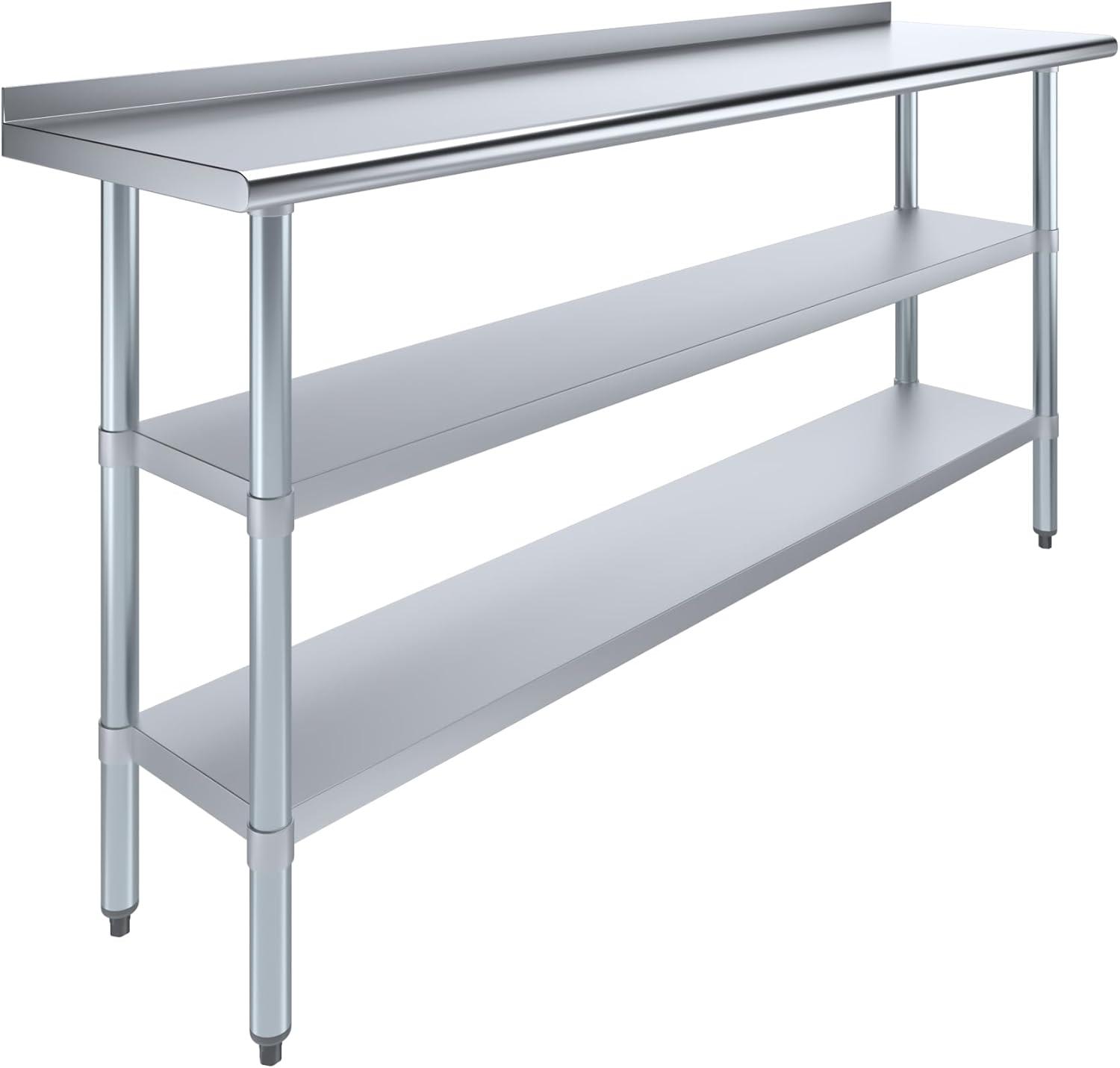 Stainless Steel Work Table with 2 Shelves