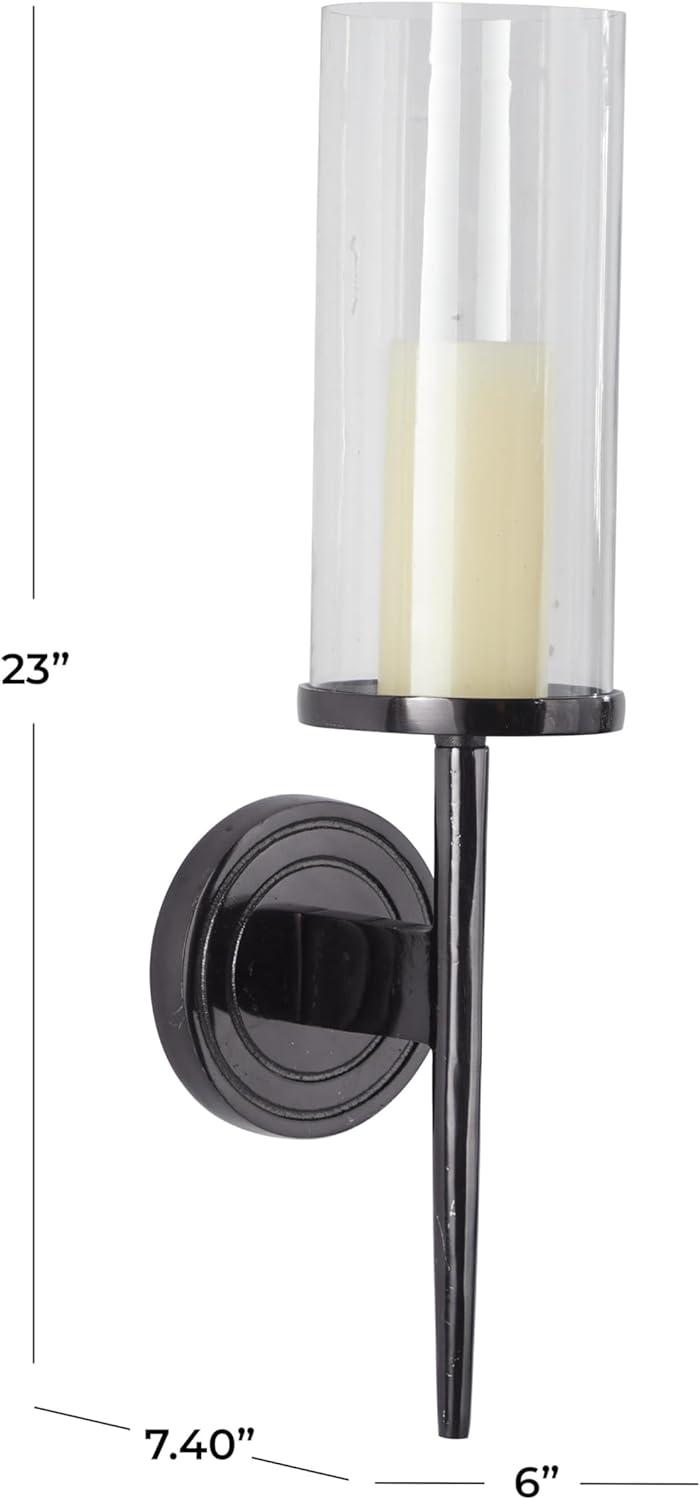 DecMode Black Aluminum Wall Sconce