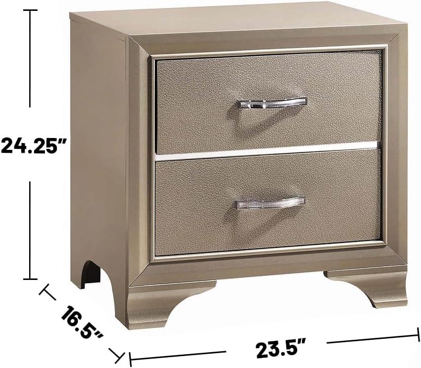 Beaumont Bedroom Set Metallic Champagne