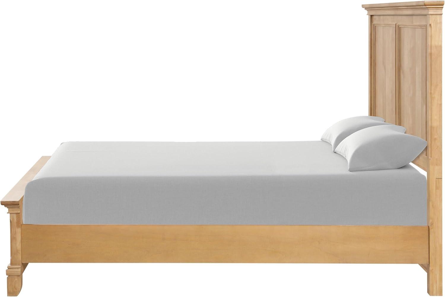 Furniture of America Stratford Solid Wood Queen Panel Bed, Natural Oak