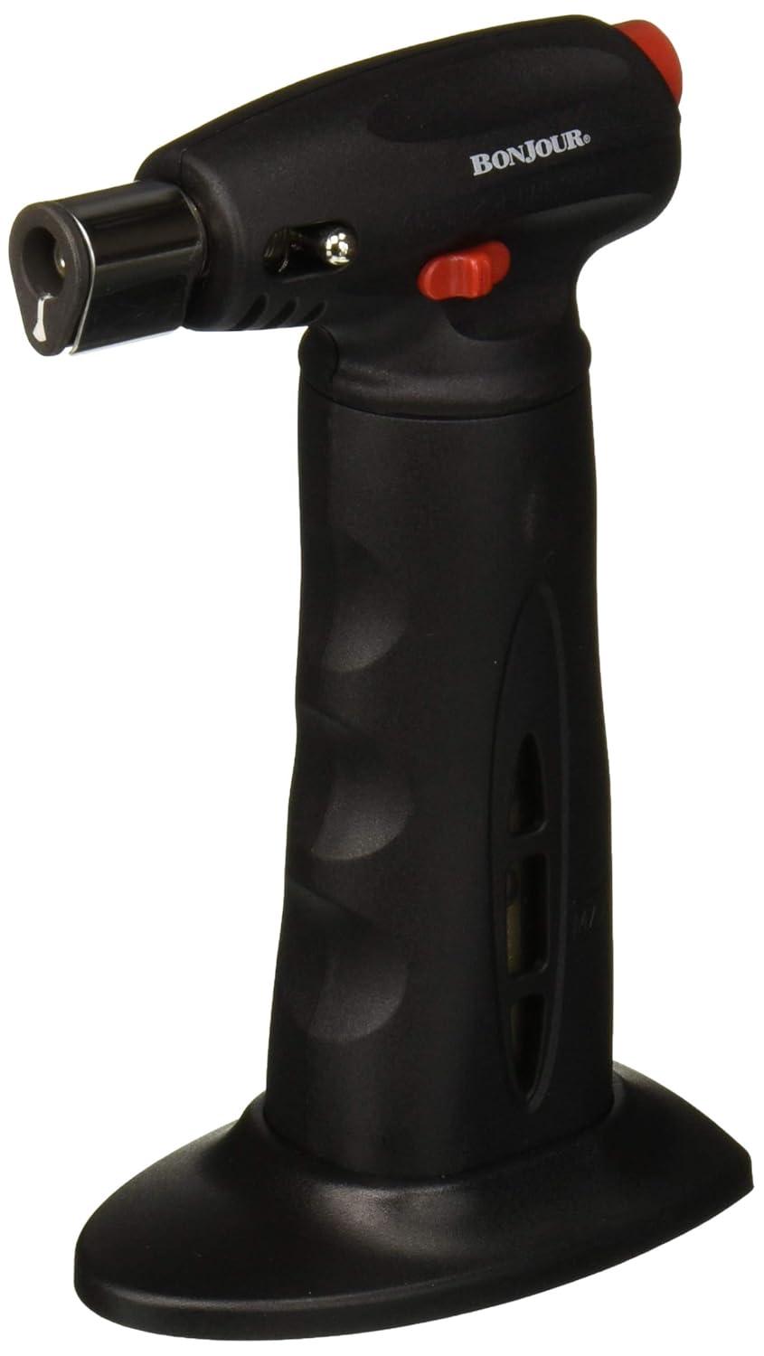BonJour Chef's Torch with Fuel Gauge, Black