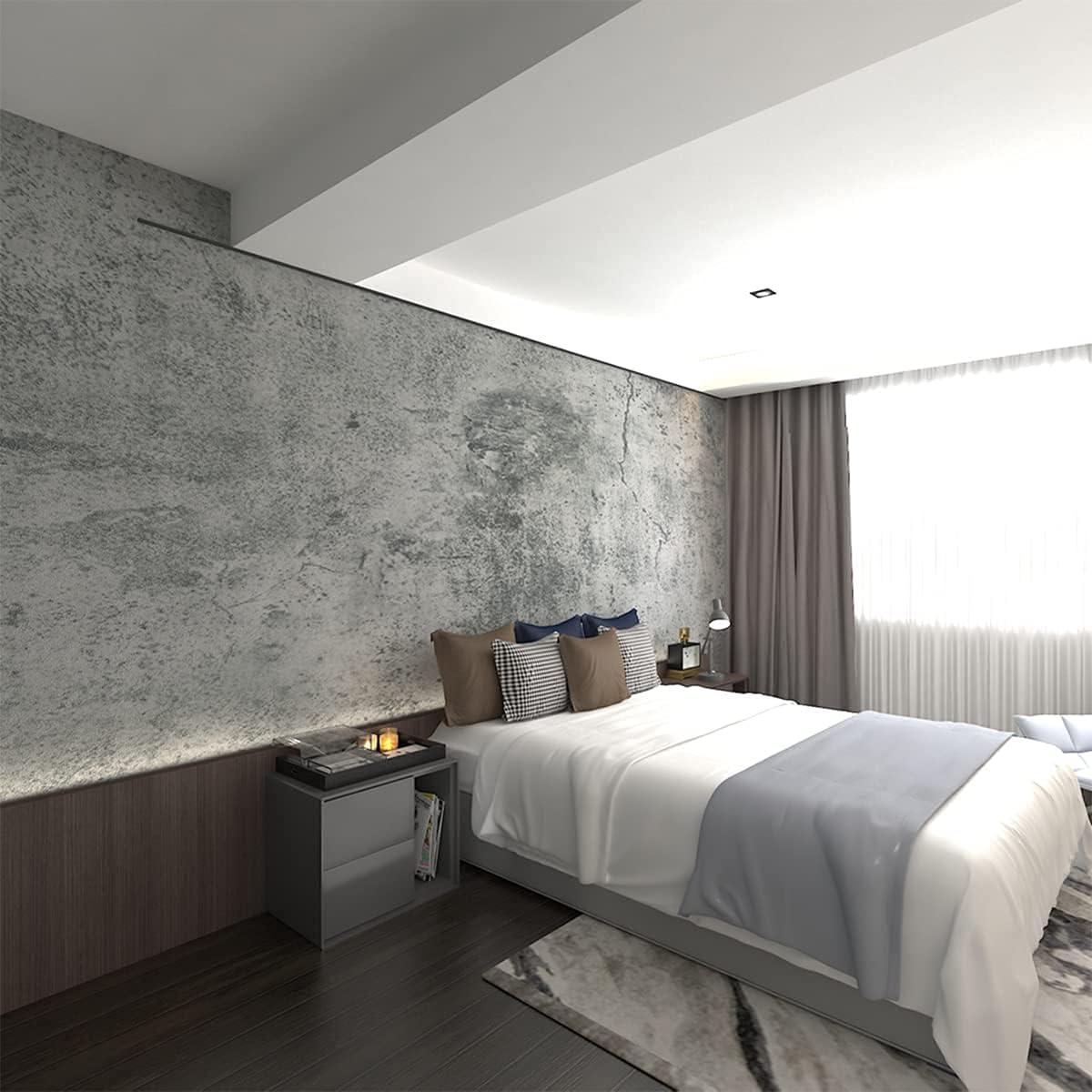 Gray Concrete Contact Paper Matte Thick Textured Grey Cement Wallpaper Peel Stick Countertop Contact Paper Removable Waterproof Adhesive Paper Industrial Style Wall Paper Kitchen Table Vinyl Wrap