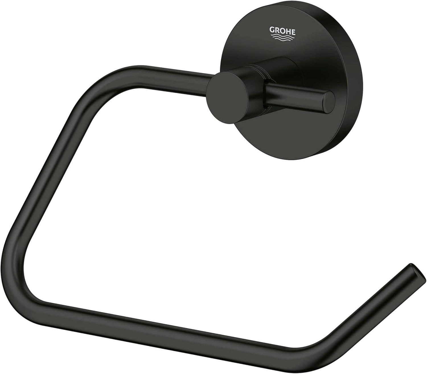 Matte Black Metal Wall Mounted Toilet Paper Holder