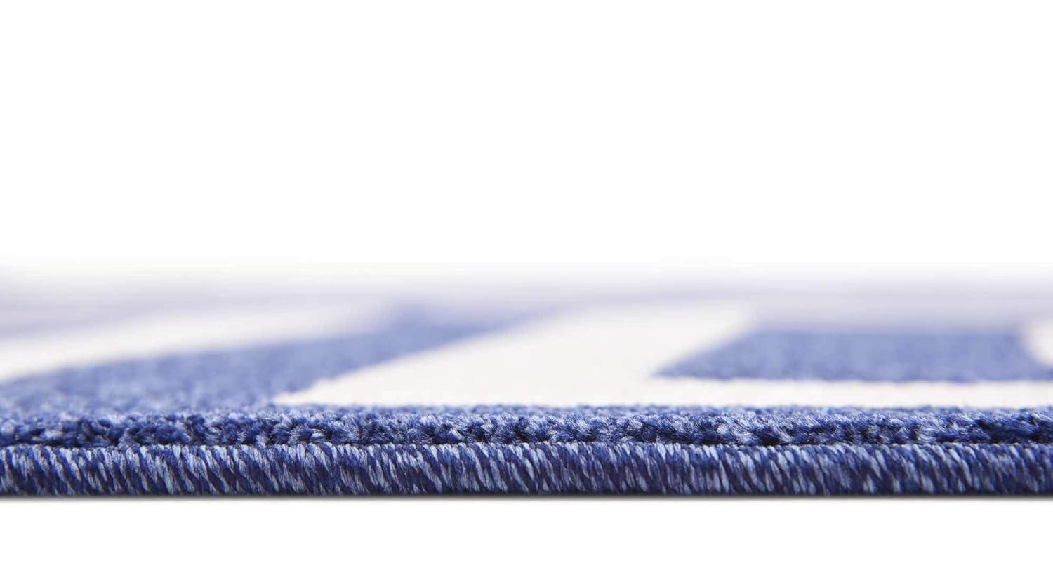 Unique Loom Athens Collection Area Rug - Greek Key (6' 1" x 9' Rectangle Navy Blue/Beige)