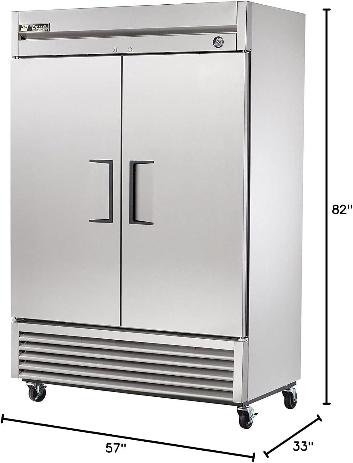 Stainless Steel Double Door Commercial Refrigerator with Adjustable Shelves