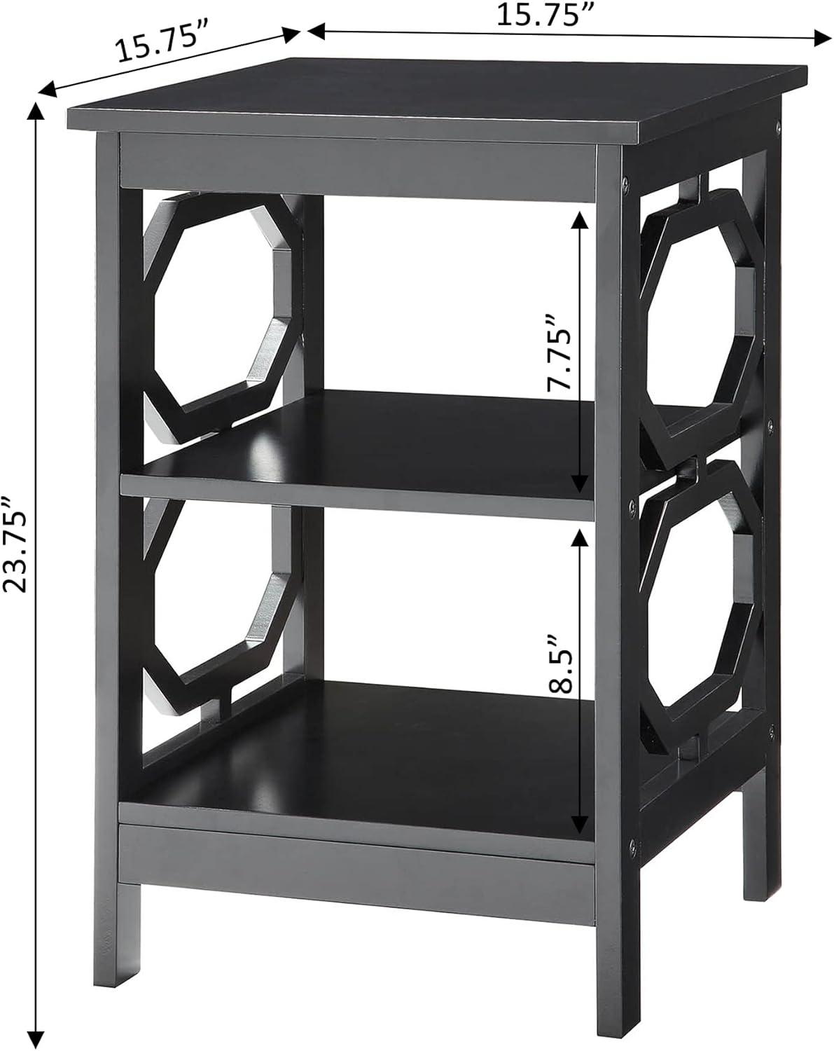 Convenience Concepts Omega End Table with Shelf, Coral