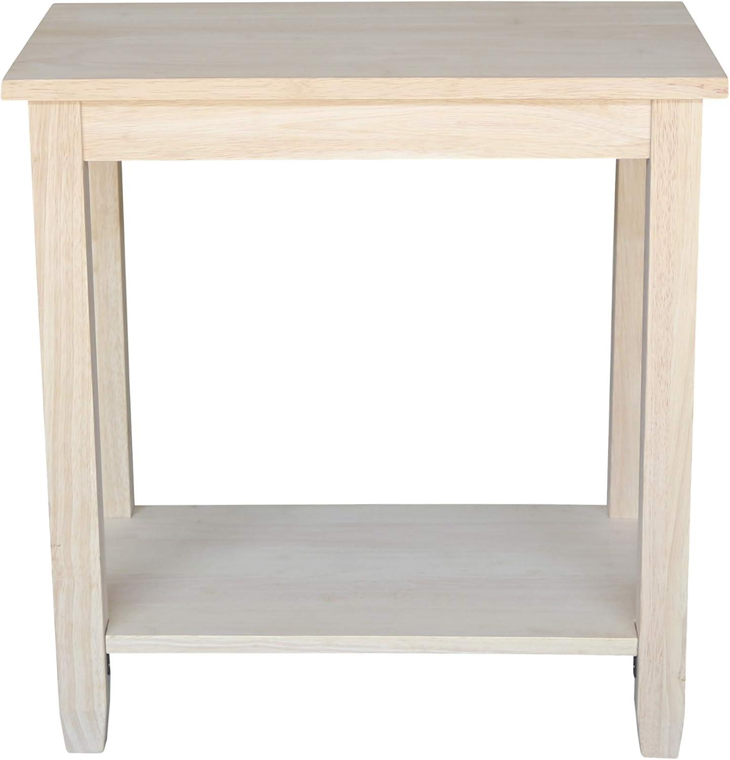 Solano Accent Table - International Concepts: Durable Parawood, Rectangle, Shelf Storage