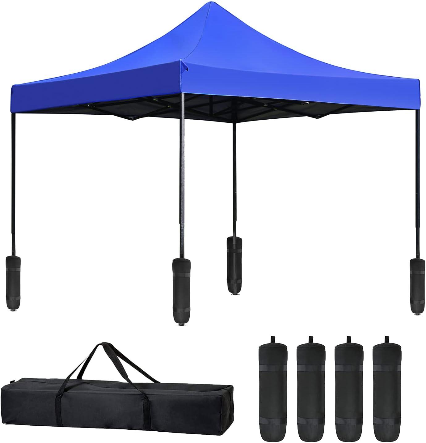 Blue 10x10 Waterproof Pop-Up Canopy Tent with Sand Bags