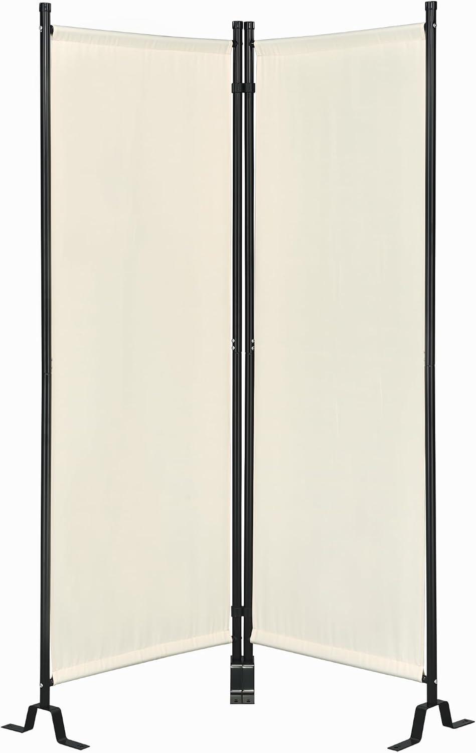 Proman Products FS17182 Galaxy II Indoor/Outdoor Room Divider (2-Panels, 24" with Panel), Water Repellent Fabric, Metal Frame, 50.25" W x 12" D x 71" H, Beige