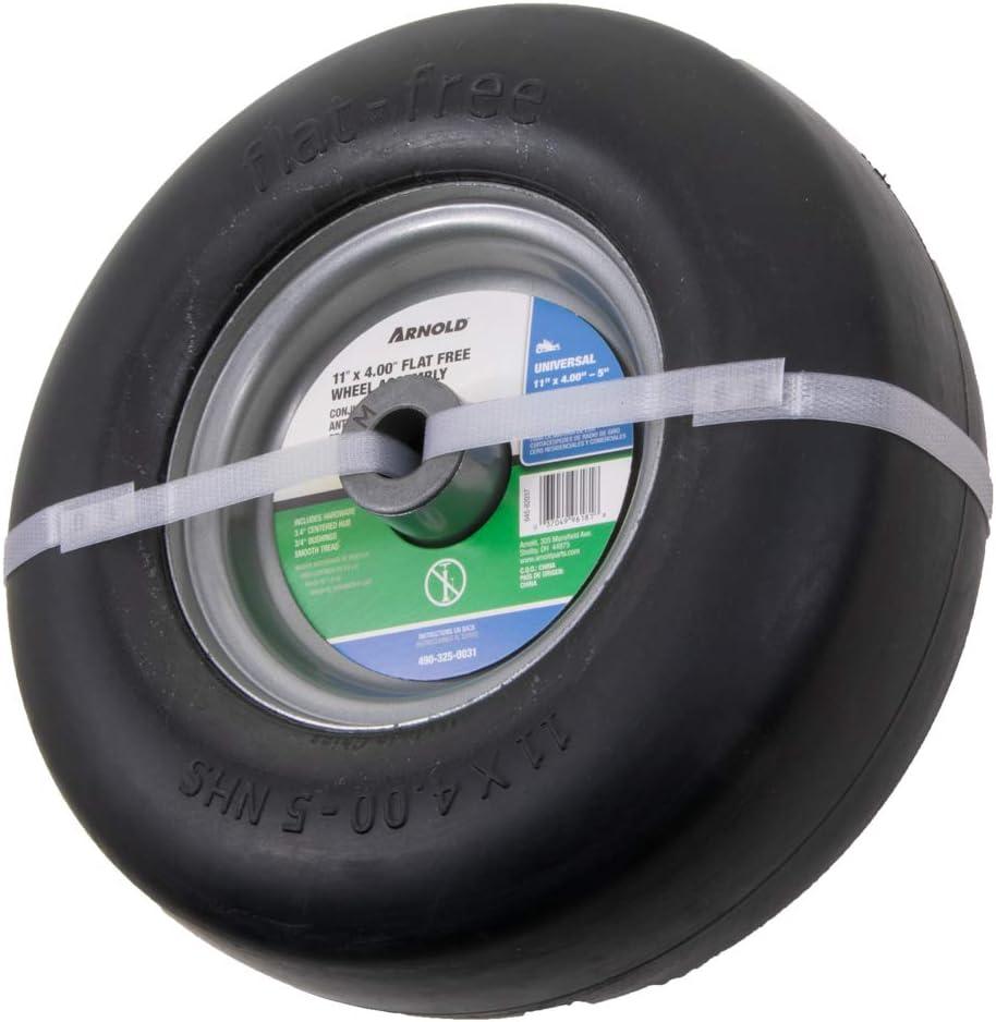 Arnold 11" x 4" Universal Replacement Flat-Free Tire for Zero-Turn Mowers, Black